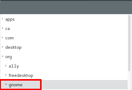 Раздел gnome в dconf-editor раскрыт