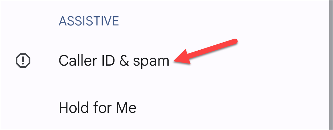 Выберите «ID звонящего и спам».