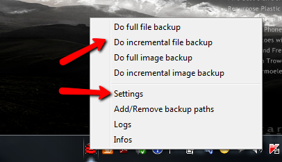 Настройка расписания клиента UrBackup