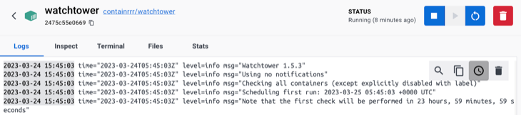 Просмотр логов Watchtower в Docker