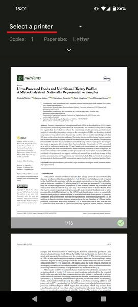 Выбор принтера — Сохранить как PDF