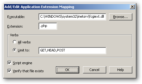 Добавление маппинга для .php