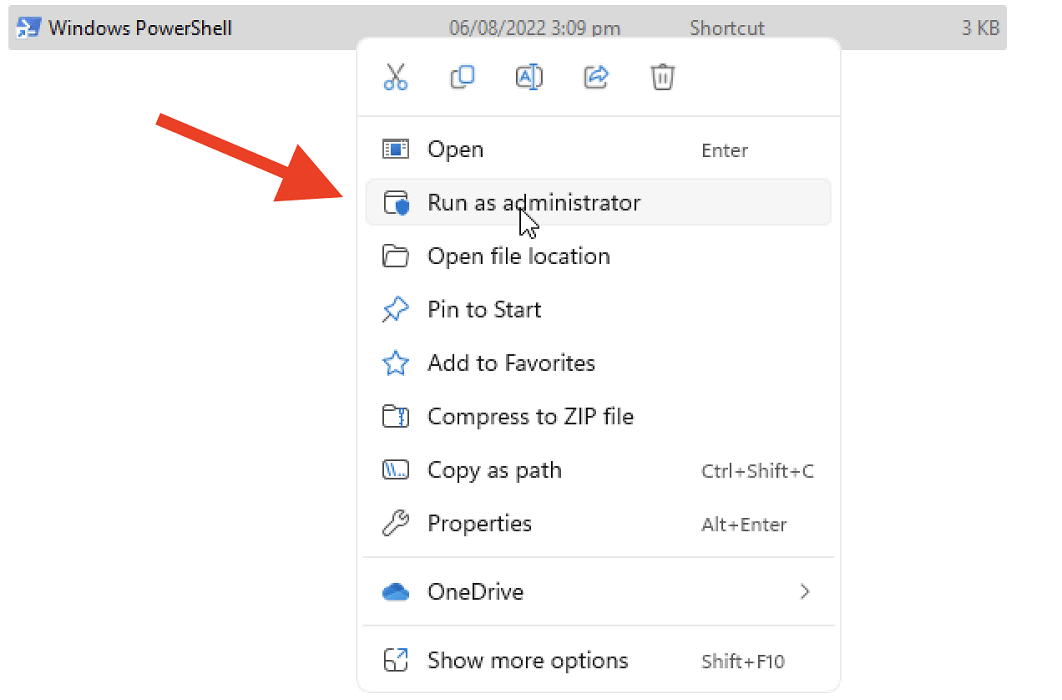 Запуск PowerShell от имени администратора