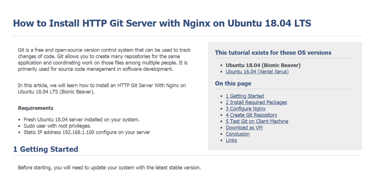 HTTP Git‑сервер с Nginx на Ubuntu 18.04
