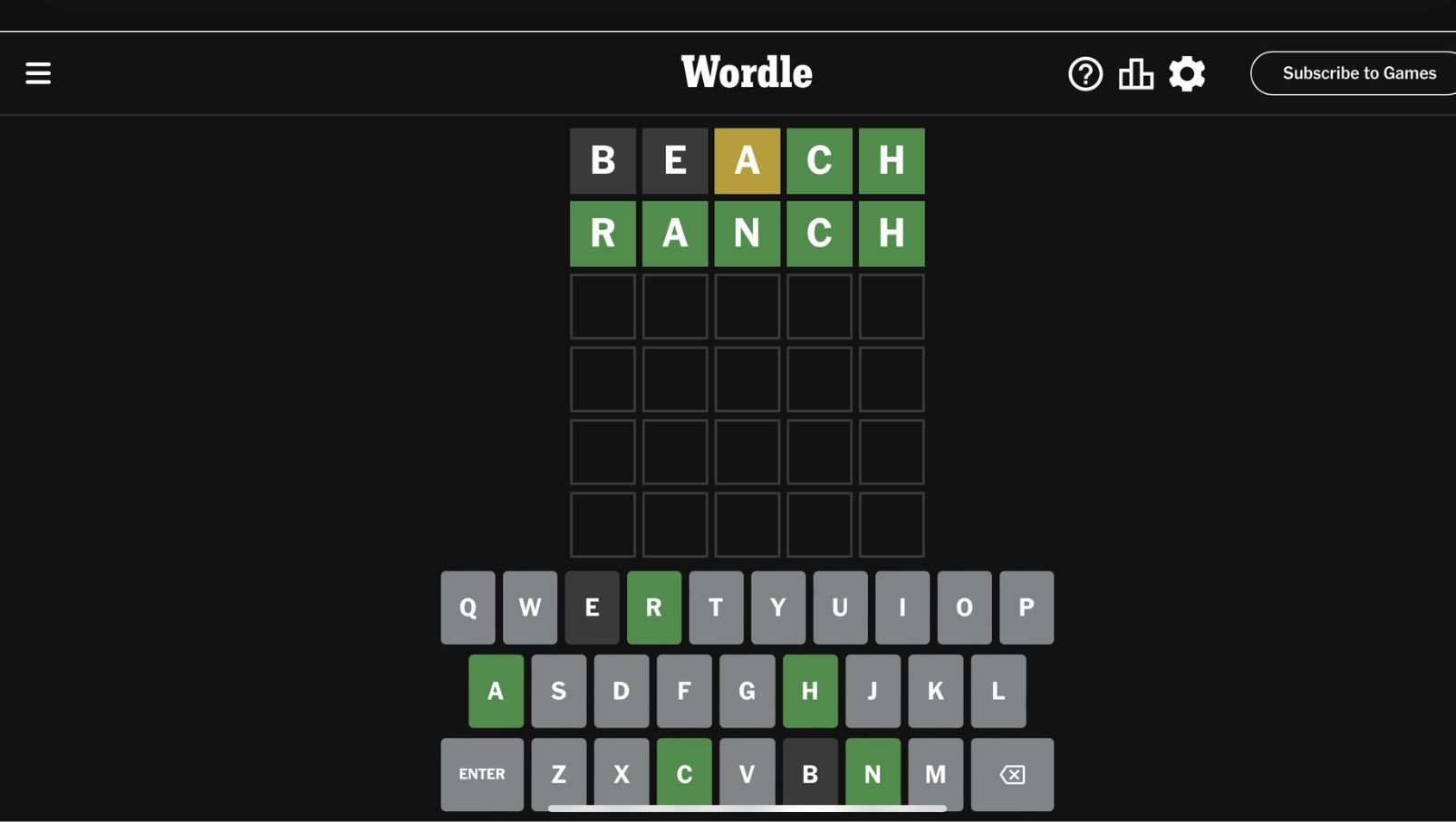 Пример игры Wordle