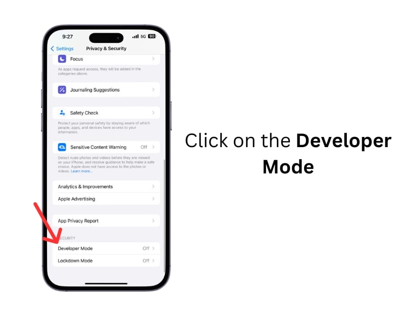 Параметры разработчика в iOS