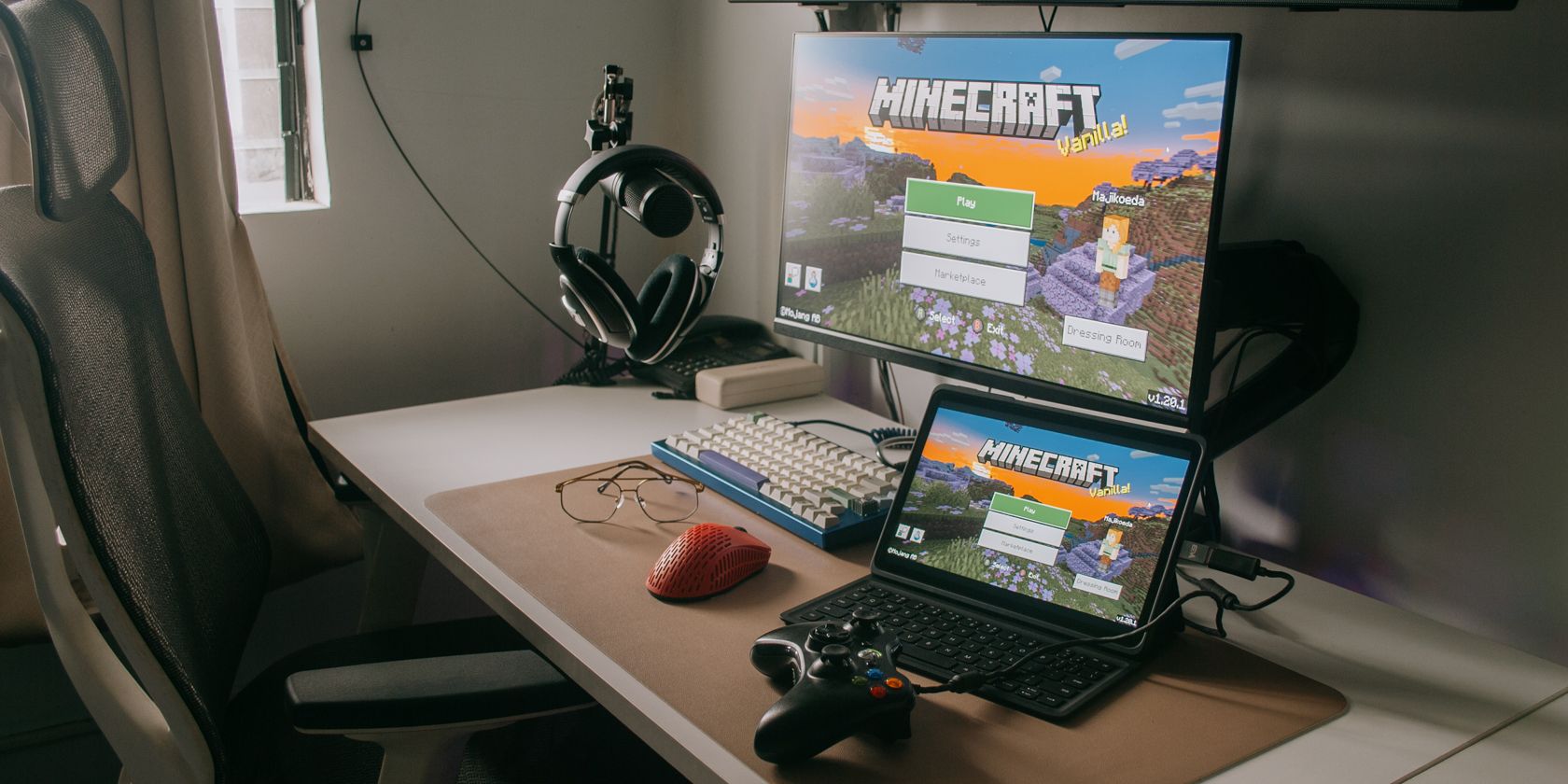 ПК транслирует Minecraft на планшет через Steam Link
