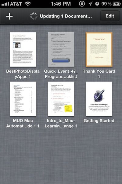 Индикатор синхронизации документа Pages между macOS и iOS