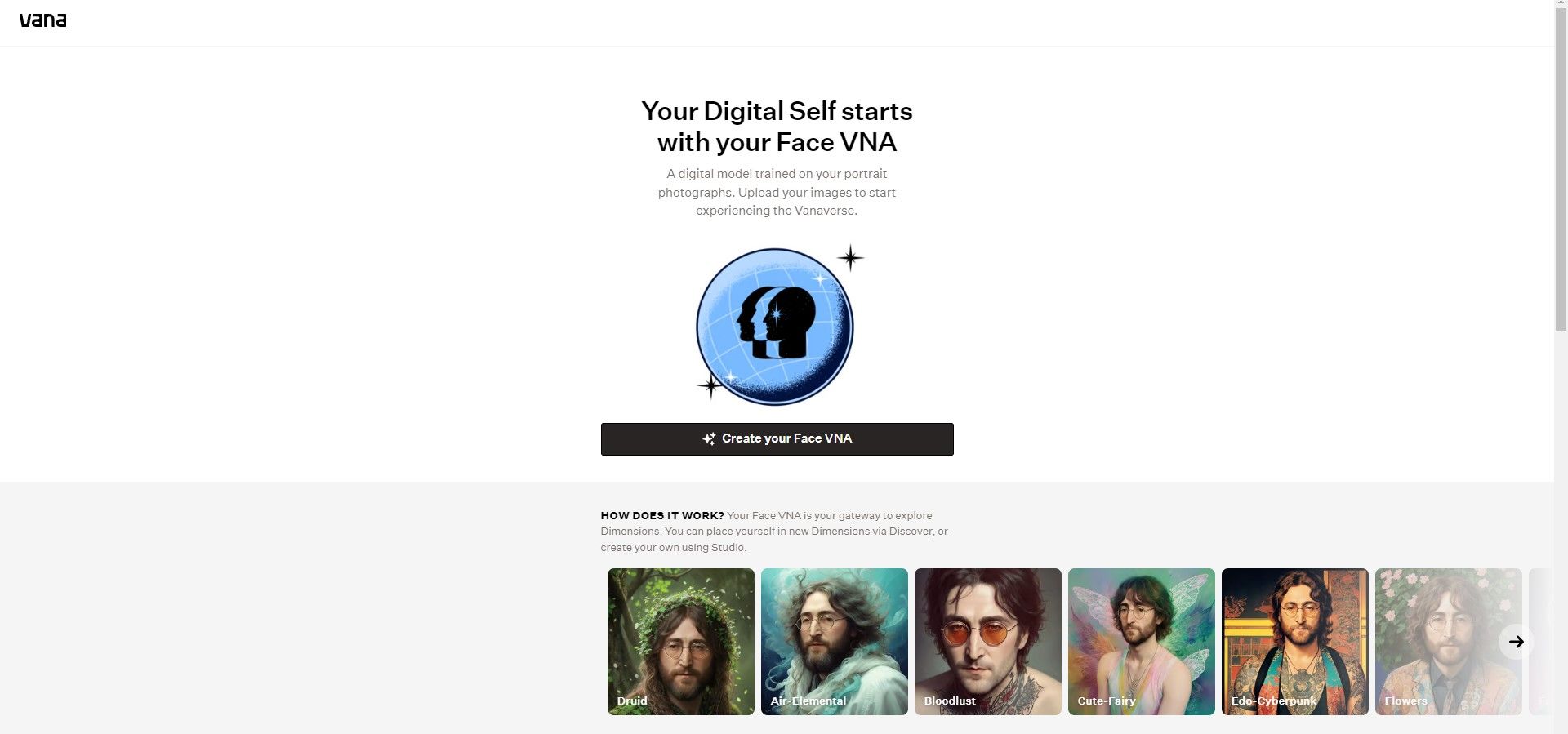 Создание Face VNA в Vana