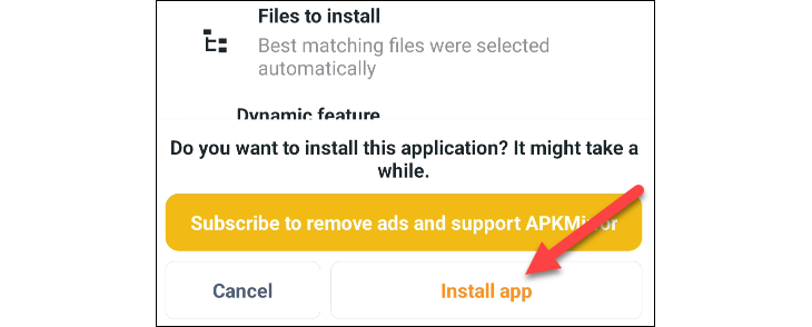 Подтверждение «Install App»
