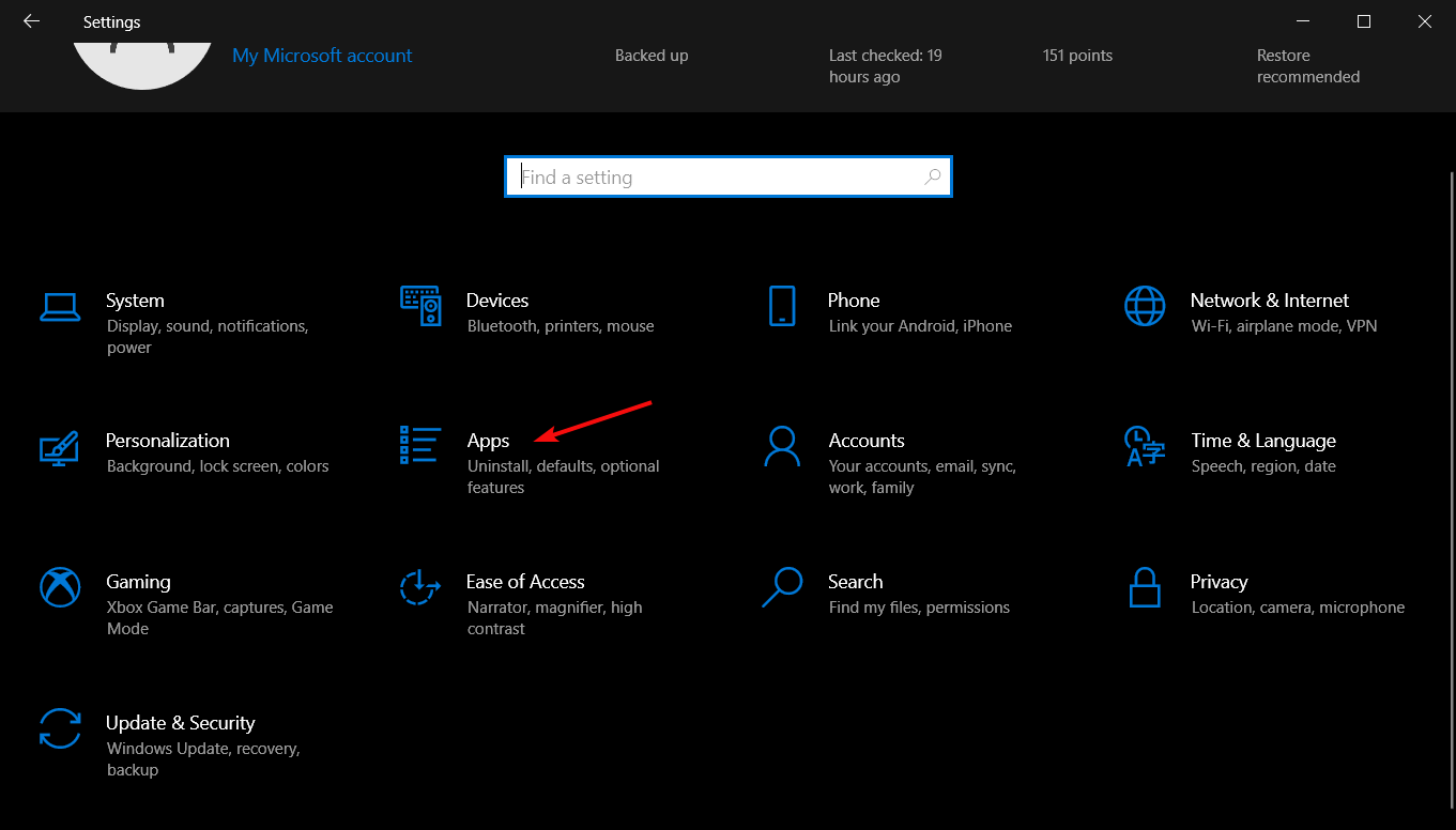 Параметры — Приложения в Windows