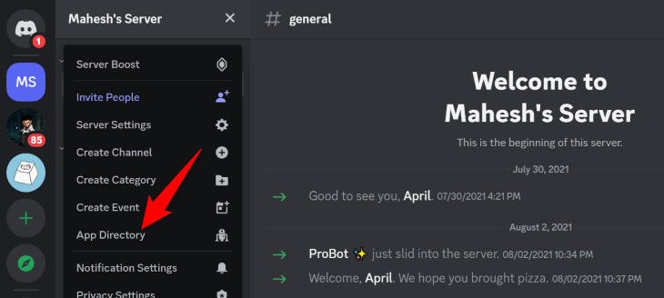 Добавление и использование приложений в Discord