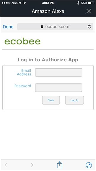Подтверждение разрешений Ecobee