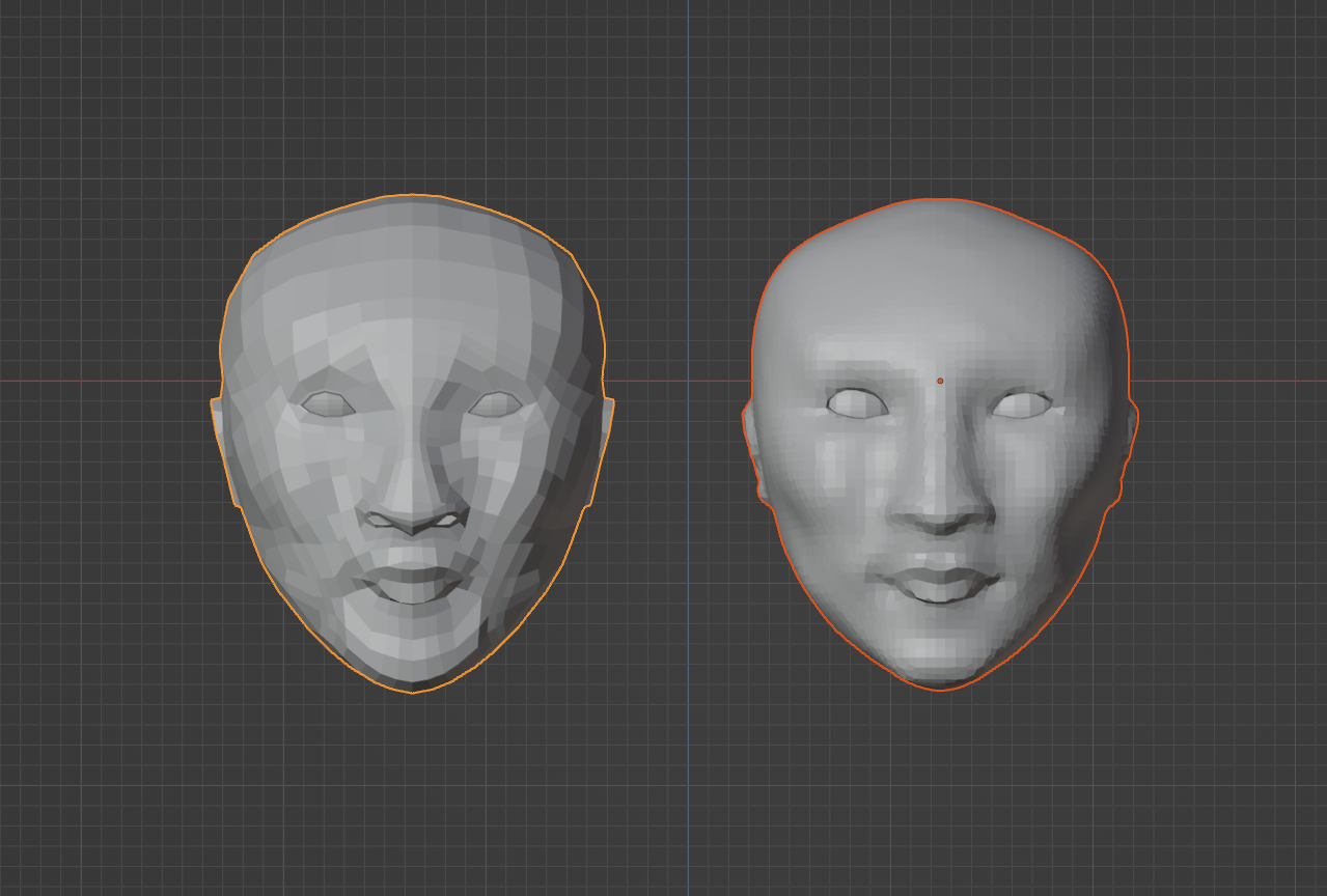 Ретопологизированная сетка с правильным расположением петель и поддержкой формы.