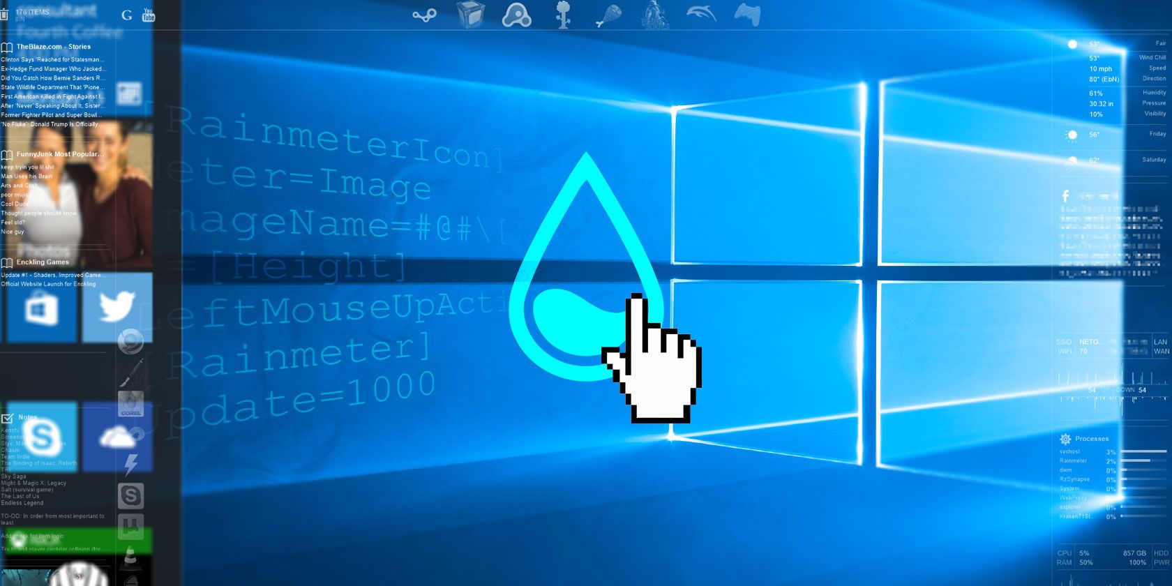 Создание иконок и лаунчеров в Rainmeter