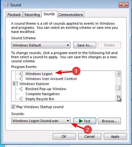 звук входа Windows