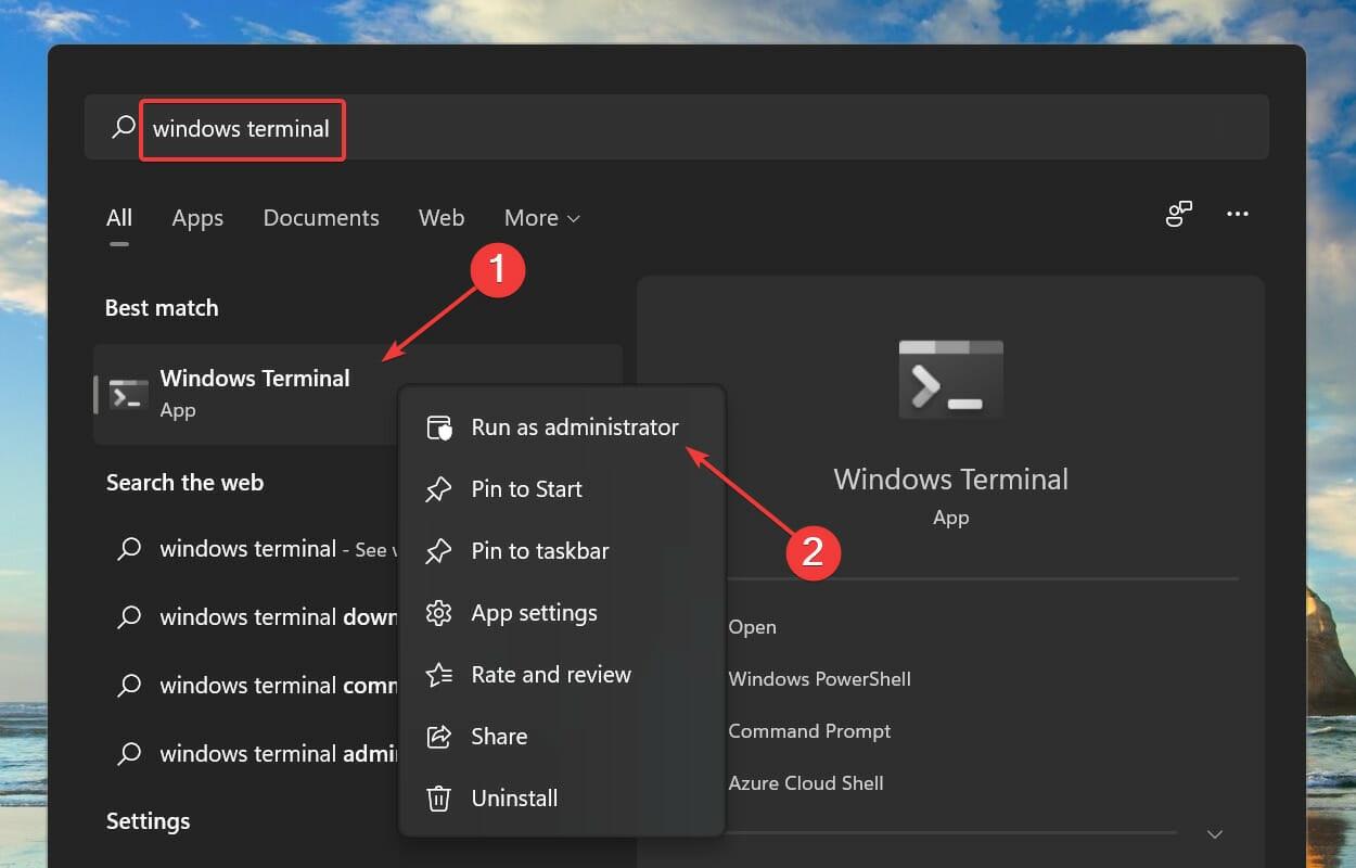 Launch Windows Terminal in Windows 11 to fix remote install not working in Xbox Game Pass issue