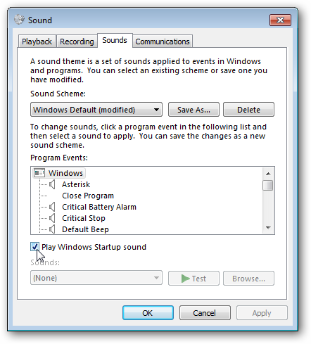 Список доступных схем звуков
