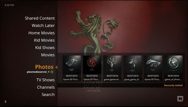 Меню настроек Plex: пункт Preferences выделен