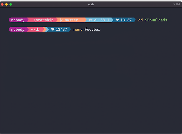 Starship Powerline пример