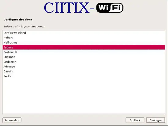 Выбор часового пояса и системного времени