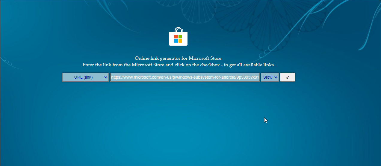 Страница загрузки WSA в Microsoft