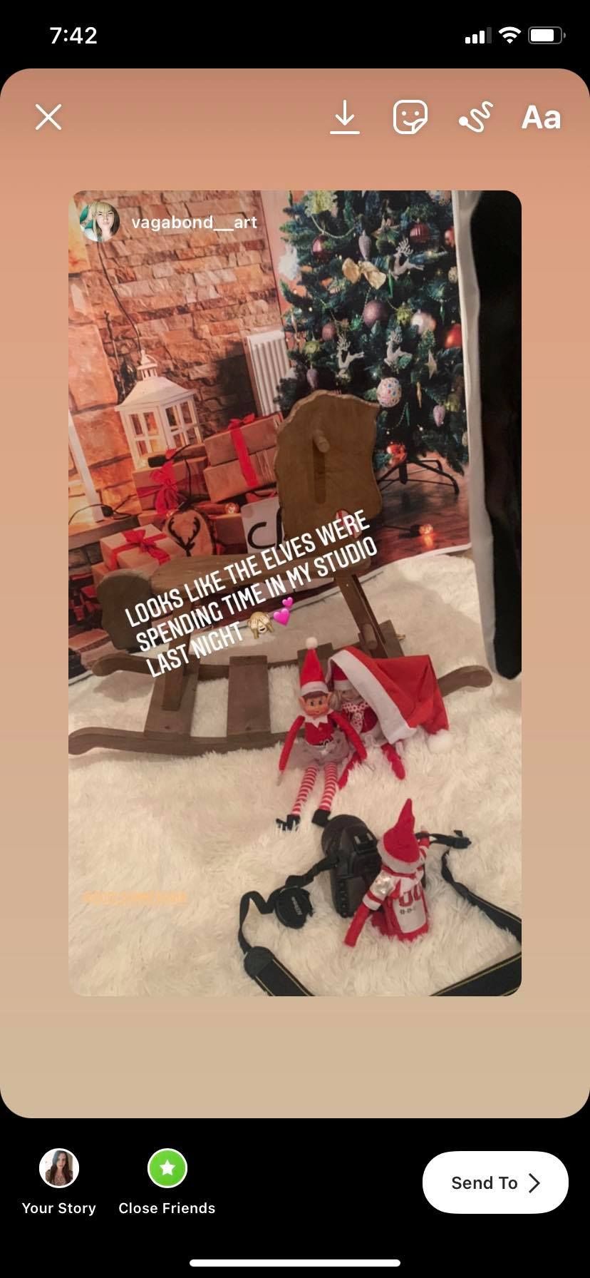 скриншот экрана совместного использования в Instagram