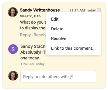 Стрелка для доступа к редактированию, удалению и ссылке в боковой панели