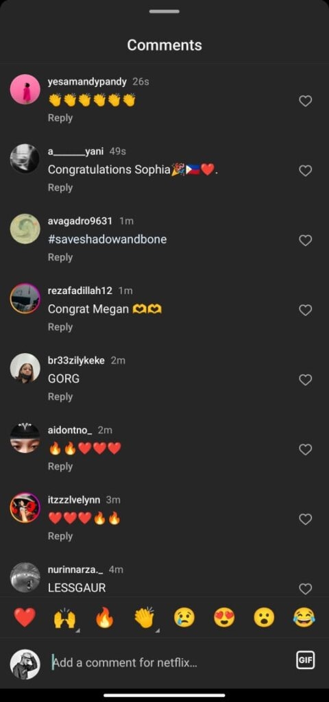 Выбор GIF из библиотеки Giphy внутри Instagram