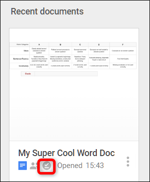 Значок серой галочки у доступного офлайн файла
