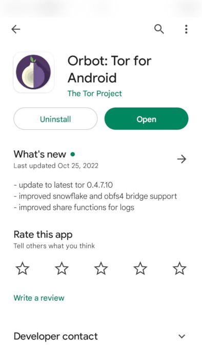 Изображение: установка Orbot на Android