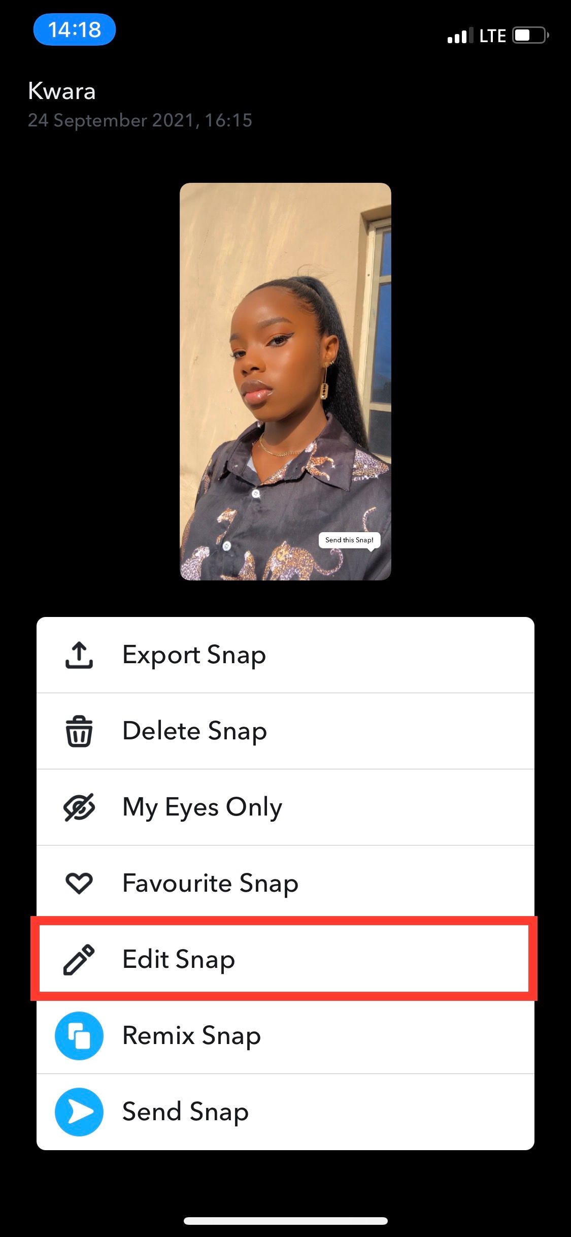 Интерфейс редактирования Snap — выбор музыки