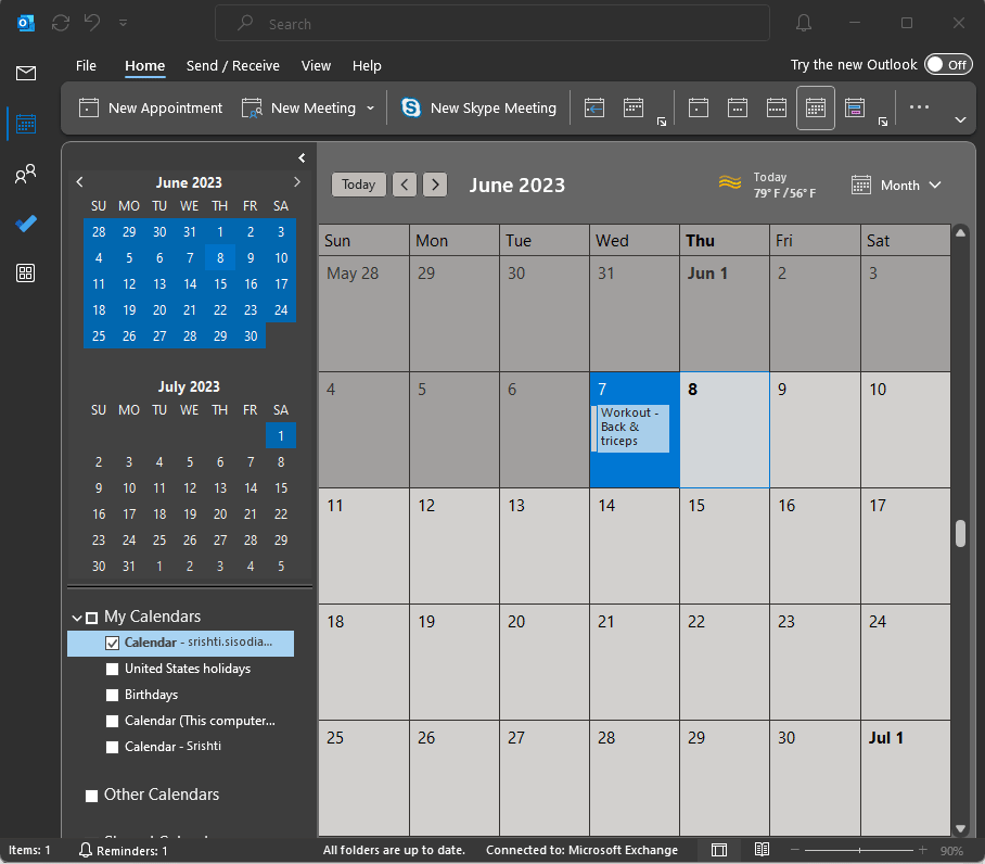 Use mouse to drag and copy the appointment copy an Outlook Calendar Appointment to another day