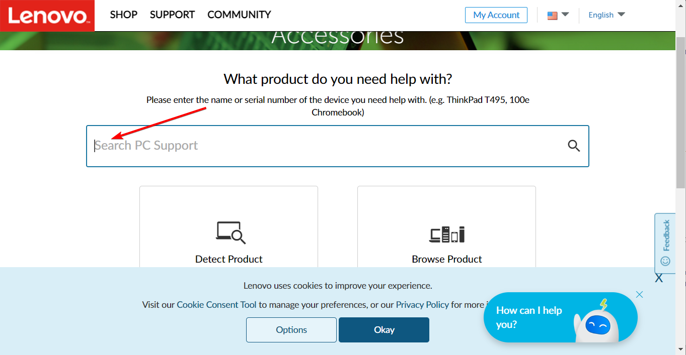 Поиск драйверов на сайте производителя (пример Lenovo)