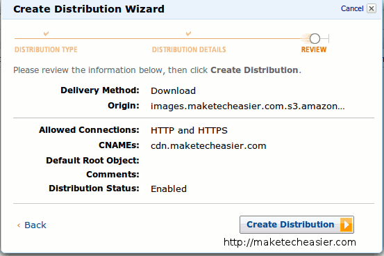 Подтверждение распределения CloudFront