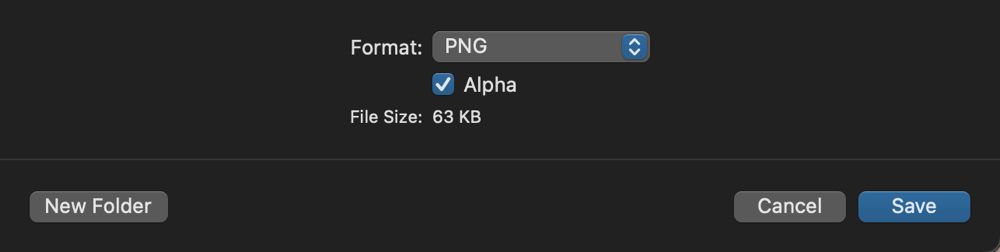 Сохранение объекта изображения с прозрачным фоном на Mac.