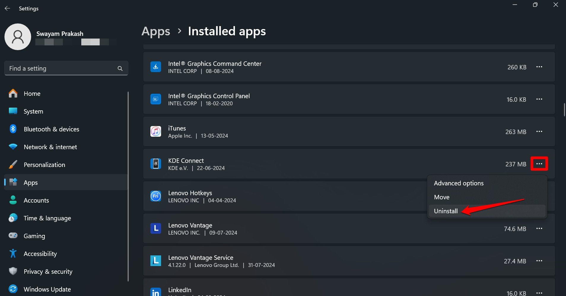 Удаление приложения через Хранилище