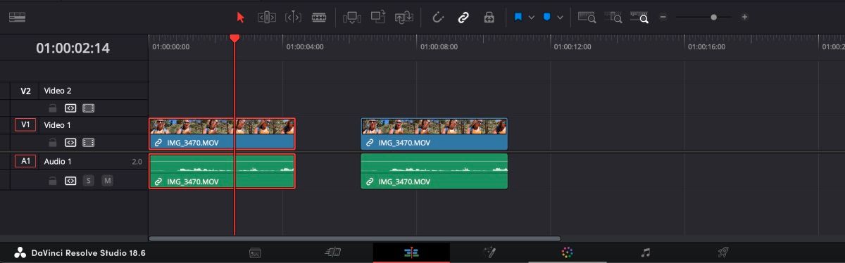 Дубликат клипов на таймлайне в DaVinci Resolve
