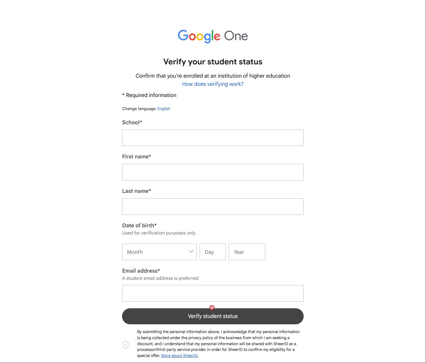 Интерфейс верификации студента через ID