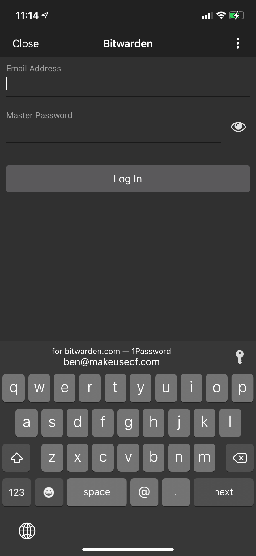 iPhone Autofill Keyboard
