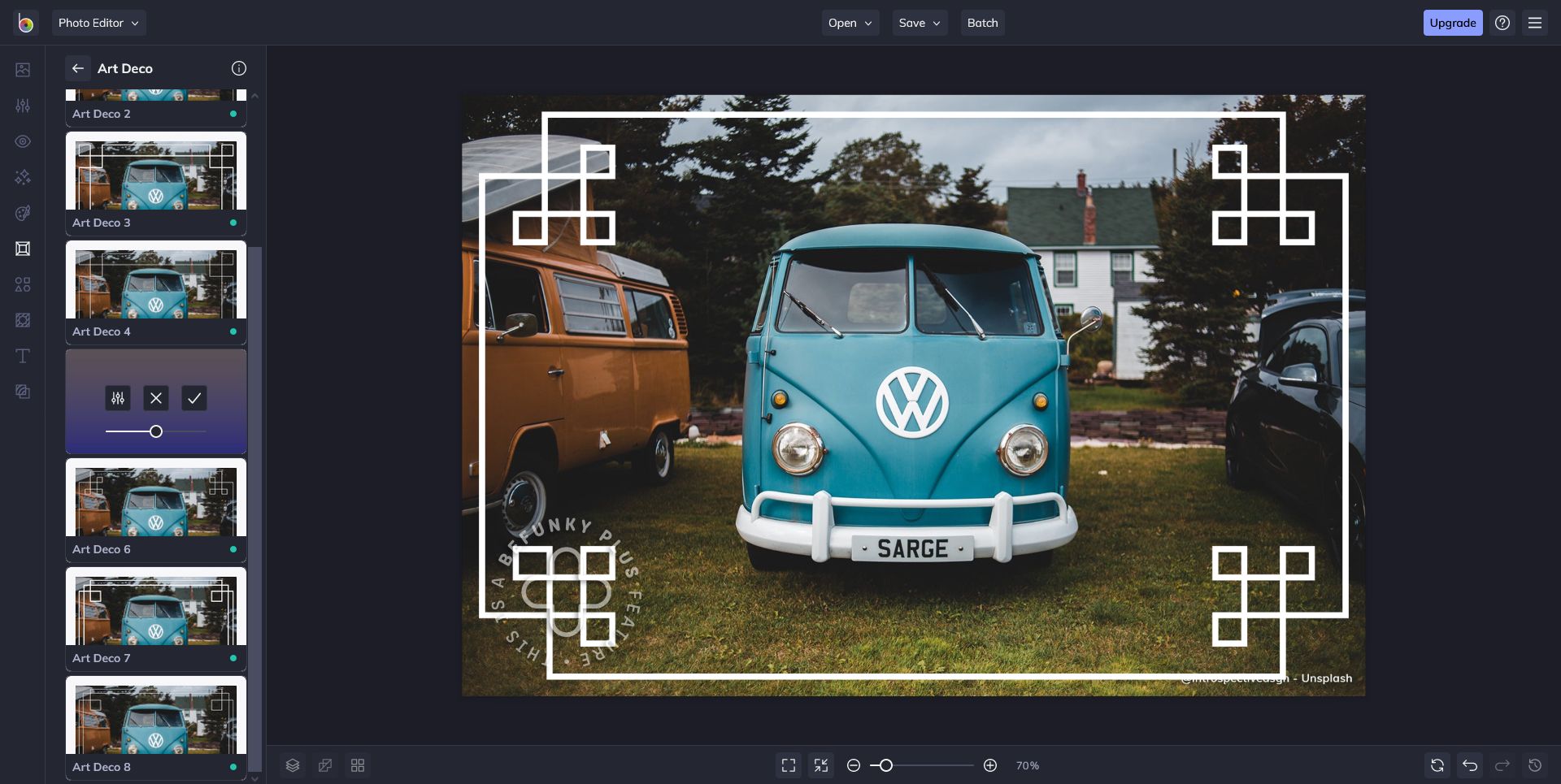 Пример рамки в BeFunky