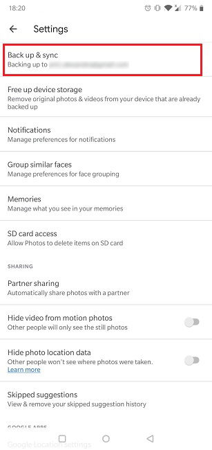 Google Фото — резервное копирование и синхронизация