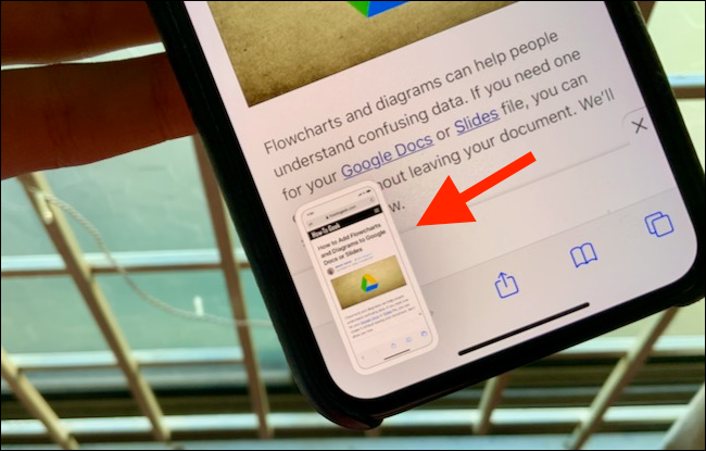 Коснитесь превью скриншота в левом углу, чтобы открыть редактор