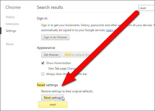 Сброс настроек браузера до стандартных