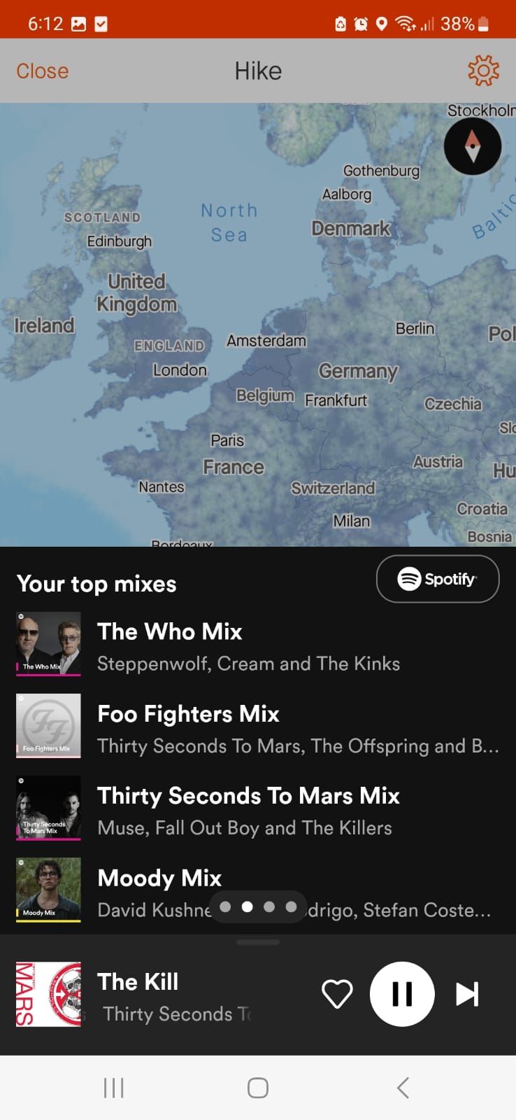 Управление треками Spotify в Strava