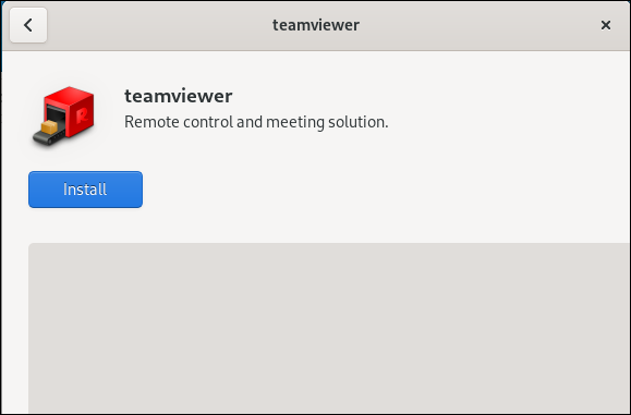 Приложение Fedora Software с опцией установки TeamViewer