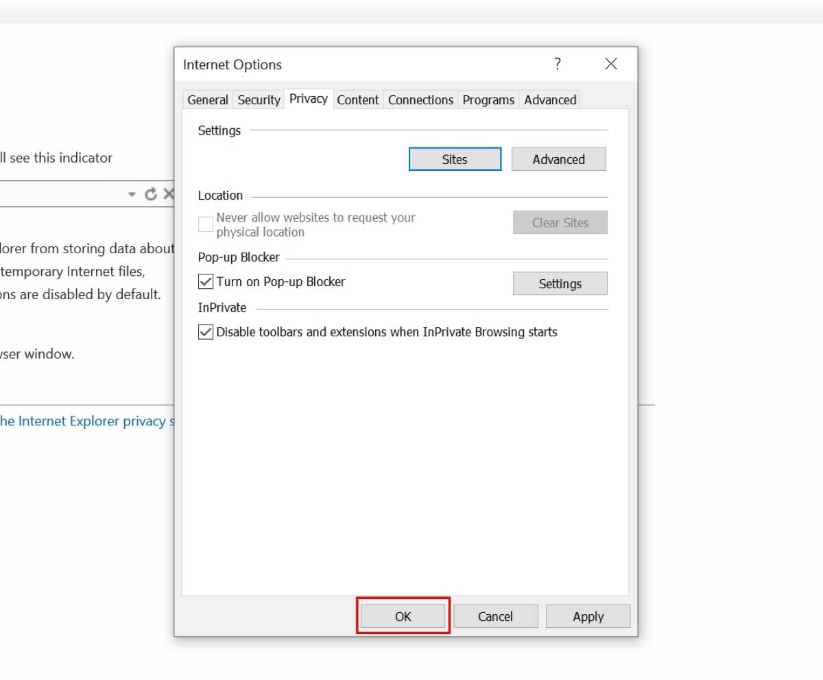 Сохранение настроек в IE11