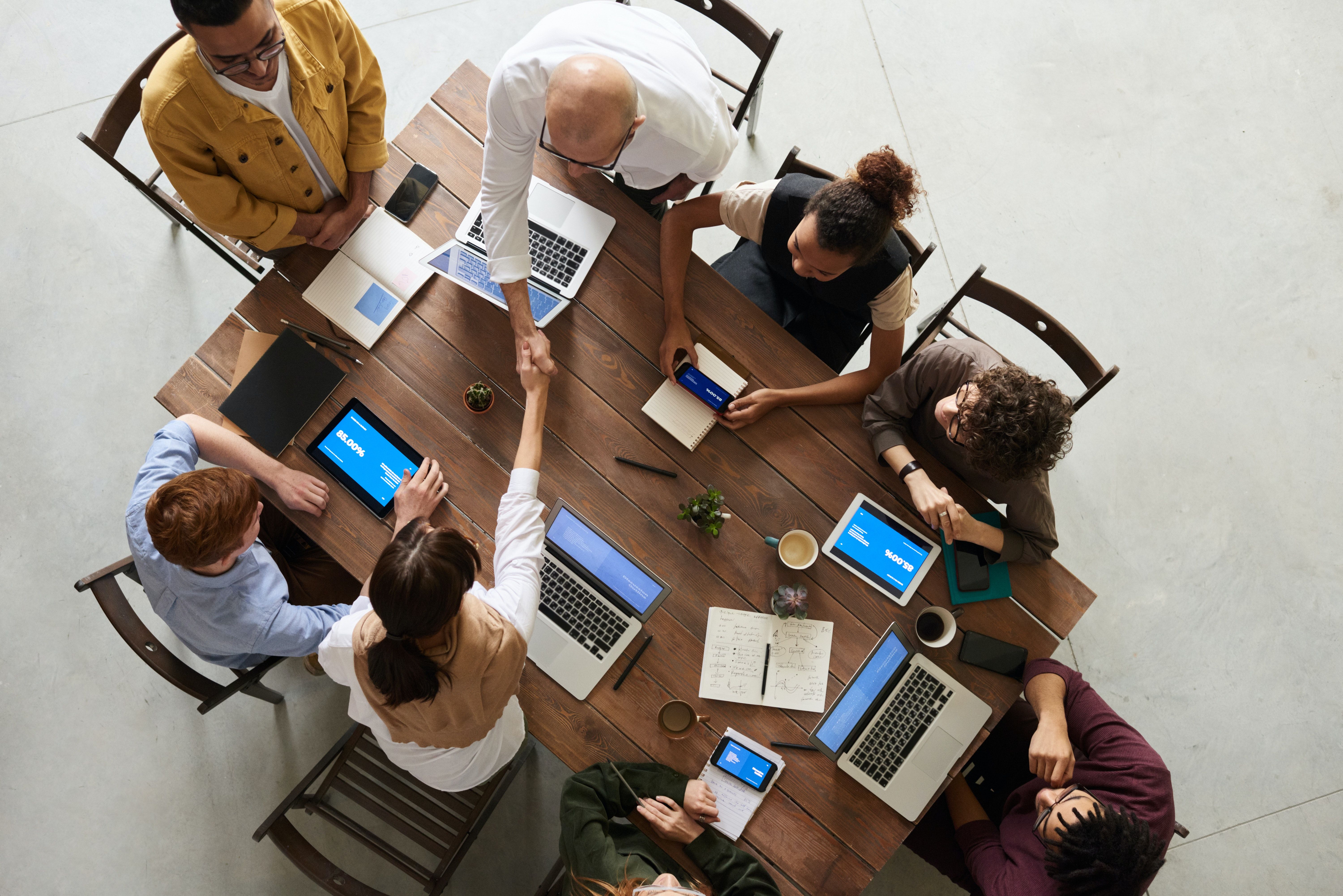 people sitting in an office