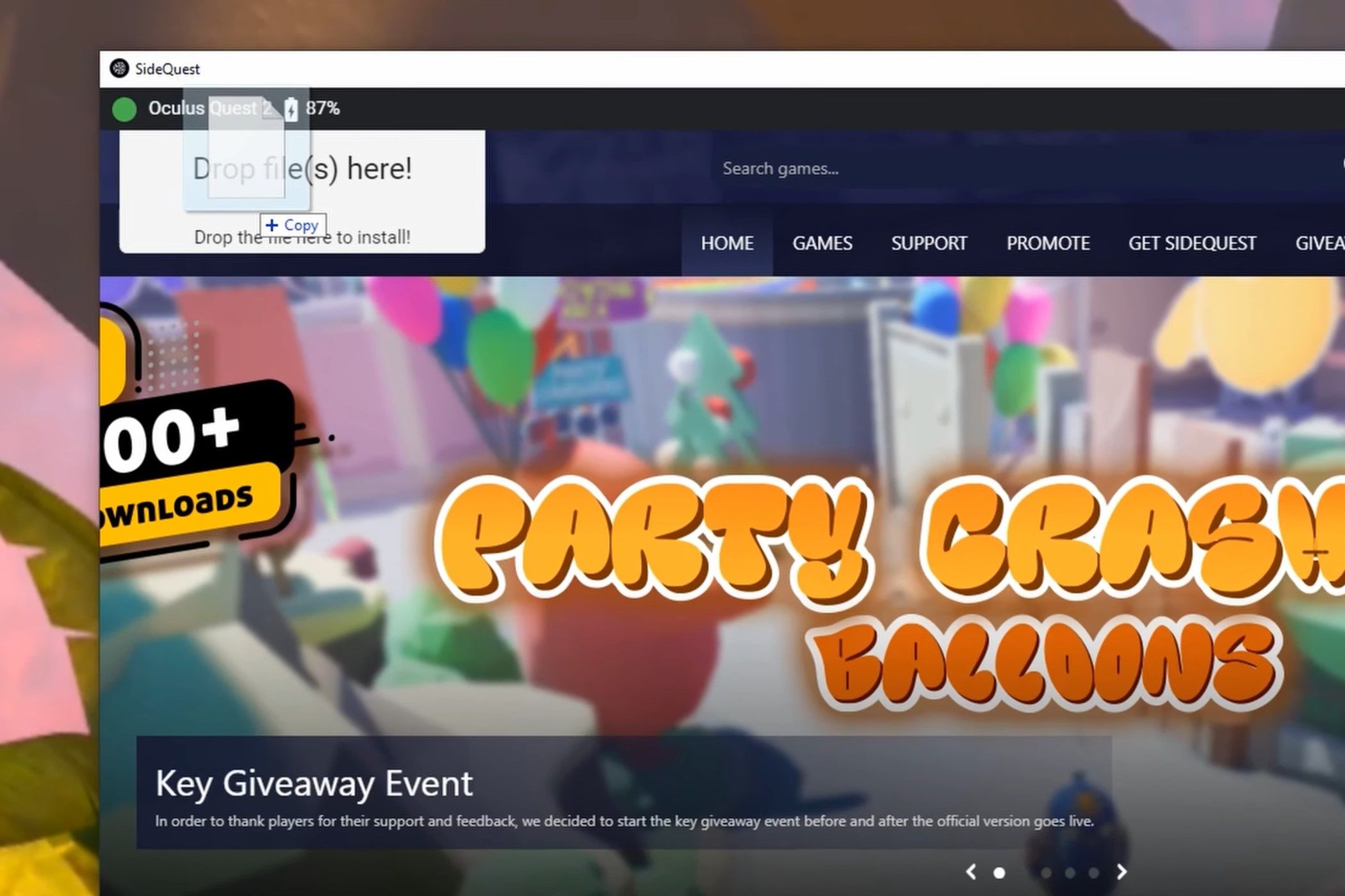 Установка приложений на Quest через SideQuest