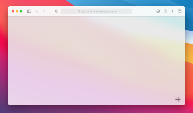 Safari Start Page With No Sections and Background Image